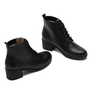 women's black dress boots low heel Small Feet Women's Block Mid Heel Ankle Boots MS393 US3(eu33)=UK1(215mm)