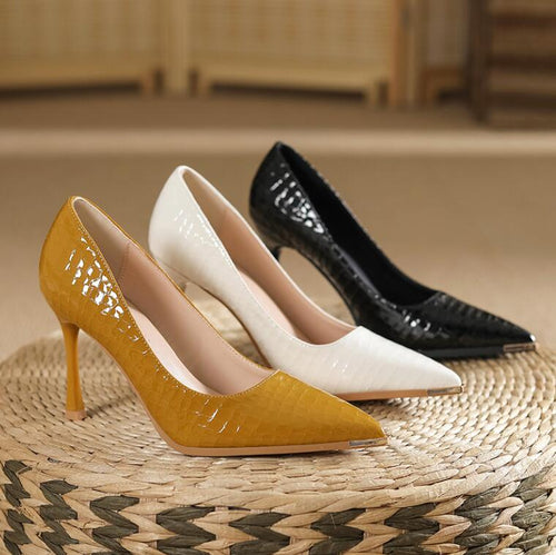 Small Feet Women's Pointy Slingback Mid Heels MS234