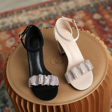 Small Feet Women's Size 1 Rhinestone Strap Chunky Heel Shoes MS266