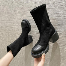 Small Feet Women's Slip On Stretch Boots With Toe Cap DS359