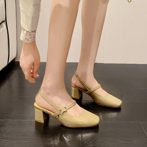 Small Feet Women's Square Toe Slingback Shoes MS100