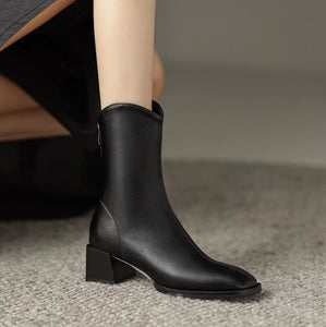Small Feet Womens Back Zipper Block Heel Boots GS153