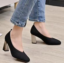 Small Feet Woollen Upper Chunky Heel Shoes FS357