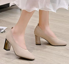 Small Feet Woollen Upper Chunky Heel Shoes FS357