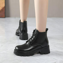 Small Size 2 Block Heel Ankle Leather Boots FS170