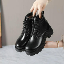 Small Size 2 Block Heel Ankle Leather Boots FS170