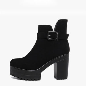 Small Size 2 Chunky High Heel Platform Boots DS93