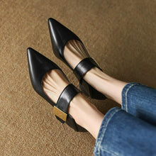Small Size 3-5 Block Low Heels With Buckle TS198