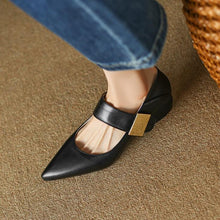 Small Size 3-5 Block Low Heels With Buckle TS198
