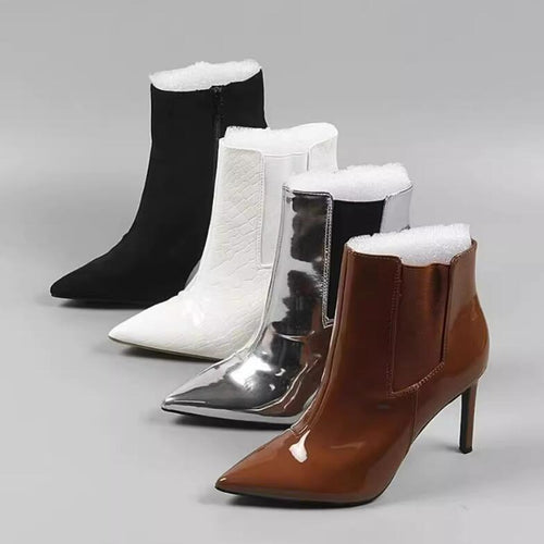 Small Size 3 Pointy Ankle Boots For Women MS312