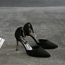 Small Size Ankle Strap Suede Heels FS147