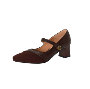 Small Size Block Chunky Mary Jane Shoes MS326