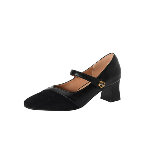 Small Size Block Chunky Mary Jane Shoes MS326