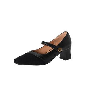 Small Size Block Chunky Mary Jane Shoes MS326