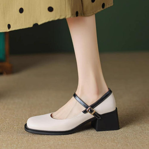 Small Size Block Heel Mary Jane Shoes MS261