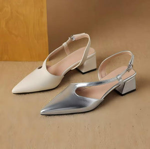 Small Size Block Heel Slingback Sandal Shoes FS94
