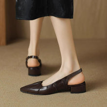 Small Size Block Low Heel Slingback Shoes MS251