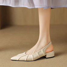 Small Size Block Low Heel Slingback Shoes MS251