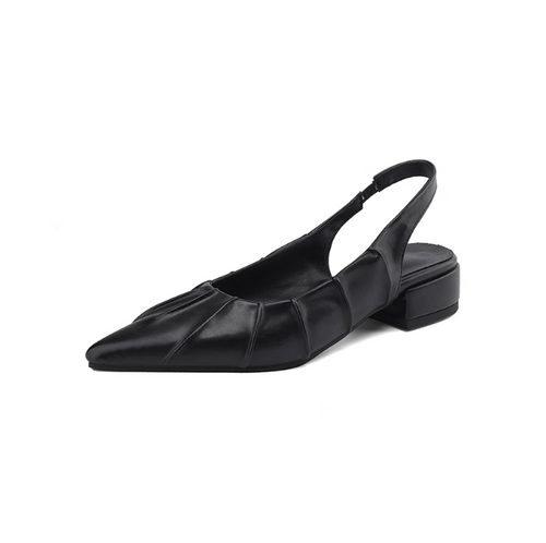 Small Size Block Low Heel Slingback Shoes MS251