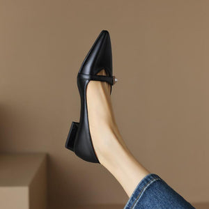 Small Size Block Low Heels For Women MS129