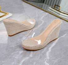 Small Size Clear Open Toe Wedge Shoes FS34