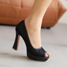 Small Size Peep Lace Mesh Pump Shoes For Women GS68