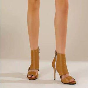 Small Size Peep Side Zipper High Heels GS125