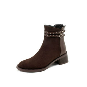 Small Size Round Toe Ankle Boots For Women FS297