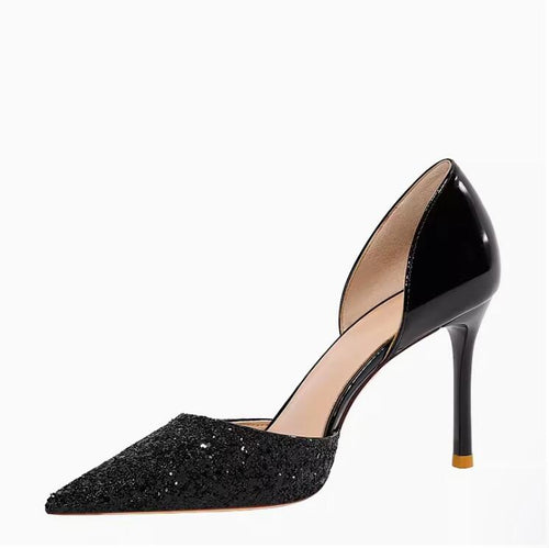 Small Size Side Empty Patent Heels For Women TS13