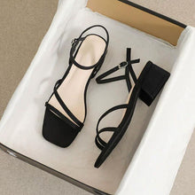 Small Size Strap Block Heel Suede Sandals MS102
