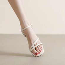 Small Size Strap Block Heel Suede Sandals MS102