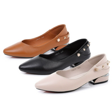 Small Size Stud Strap Block Low Heels MS591