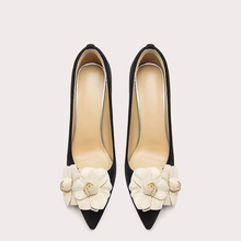 Small Size Suede Pump Shoes With Flower Bow FS135(3/6/8/10cm Heel)