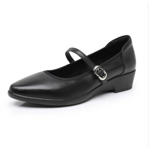 Small Size Wedge Heel Mary Jane Leather Shoes TS64