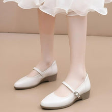Small Size Wedge Heel Mary Jane Leather Shoes TS64