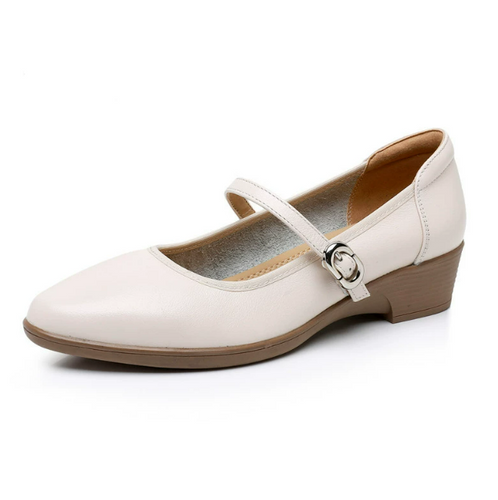 Small Size Wedge Heel Mary Jane Leather Shoes TS64