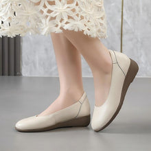Small Size Wedge Low Heel Leather Work Shoes TS486