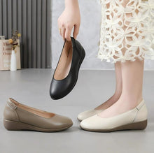 Small Size Wedge Low Heel Leather Work Shoes TS486