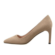 Small Square Toe Suede Heel Pumps MS113