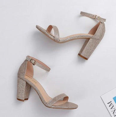 Small Size Strap Sandals Size US3 Champagne Glitter For Sale