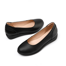 Small Size Wedge Low Heel Leather Work Shoes TS486