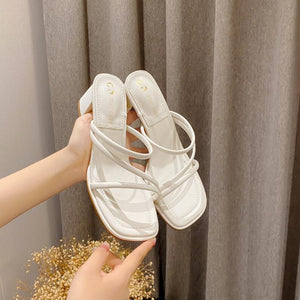 Strappy Block Heeled Sandals For Petite Feet ES37