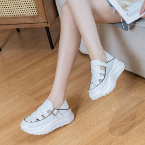 Strappy Leather Casual Shoes For Petite Feet MS95