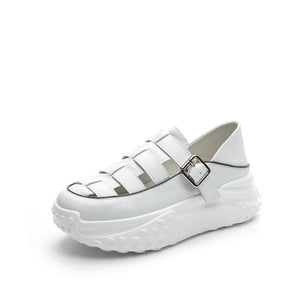 Strappy Leather Casual Shoes For Petite Feet MS95