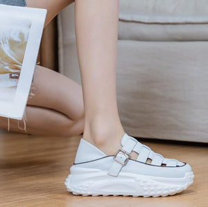 Strappy Leather Casual Shoes For Petite Feet MS95