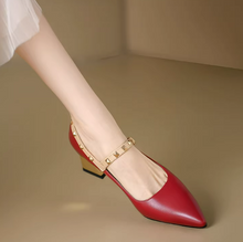 Women's Block Heel Stud Mary Jane Strap Shoes MS257