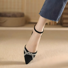 Women's Chunky Heel Ankle Strap Suede Sandals TS426