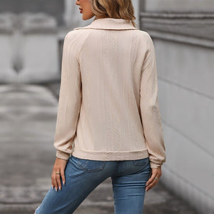 Women's Collar Knitted Sweatshirt PCD58