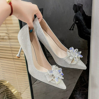Women's Glitter Pointed High Heel Shoes FS57