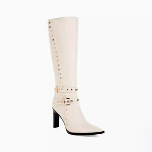Women's High Heeld Stud Boots For Small Feet TS83
